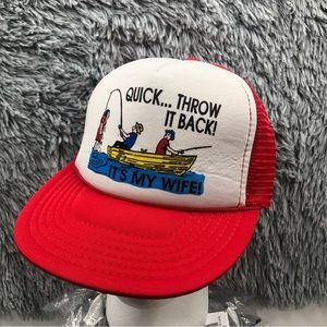 Trucker Snapback Hat Baseball Cap Vintage Quick Throw It Back It’s My Wife